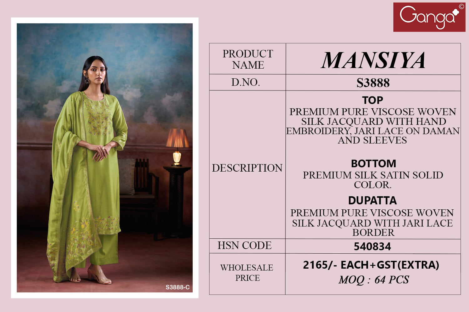 Mansiya Ganga Premium Viscose Plazzo Style Suits Exporter India