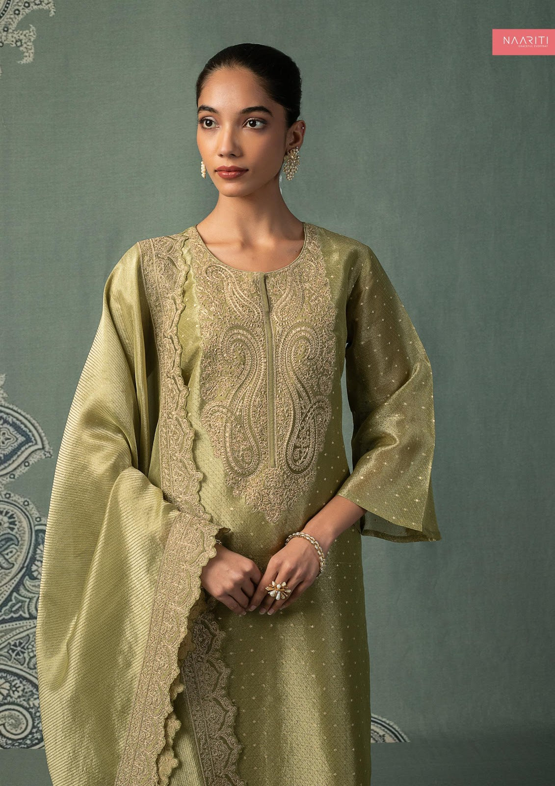 Manthan Naariti Tissue Silk Pant Style Suits Wholesale Price