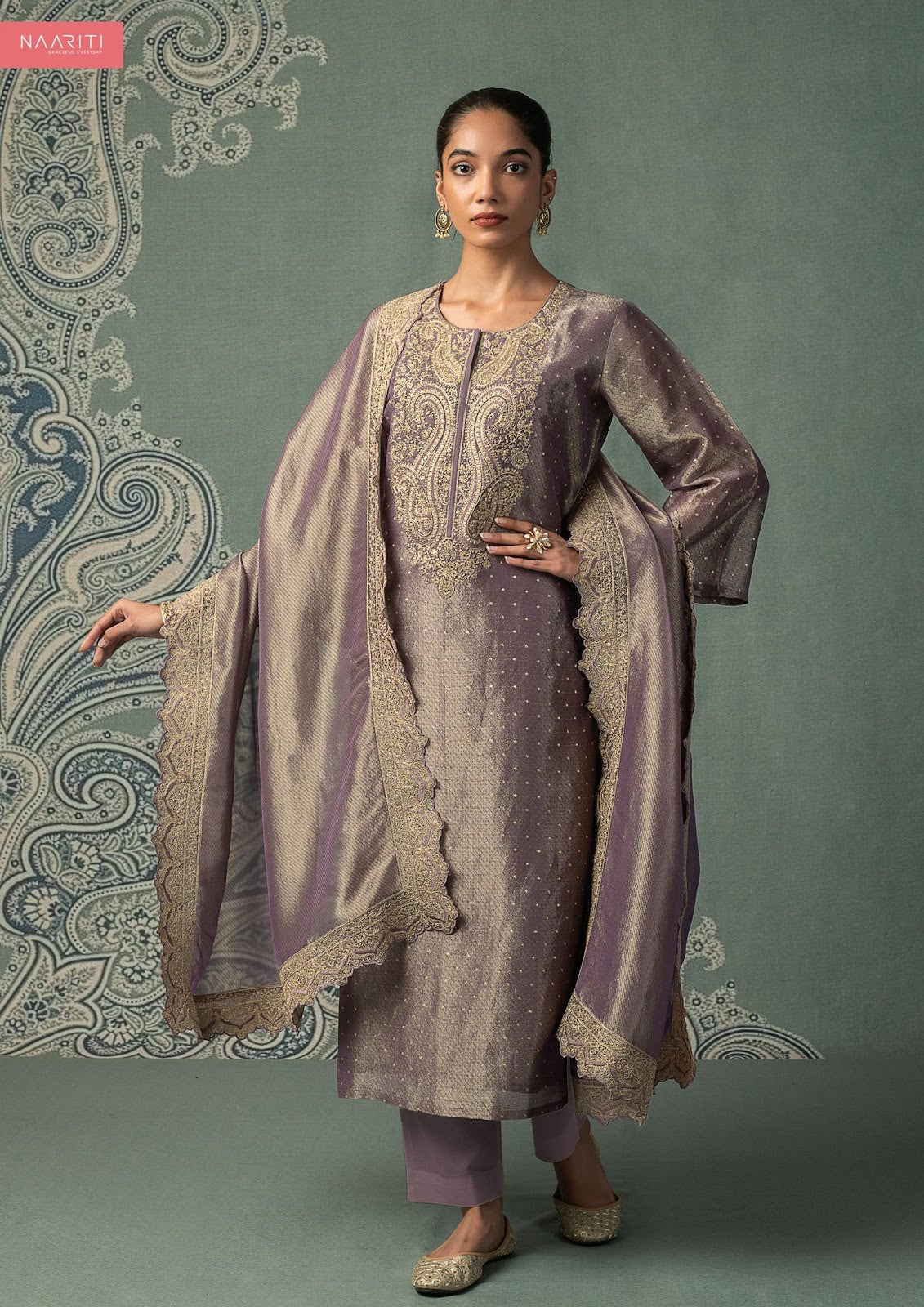 Manthan Naariti Tissue Silk Pant Style Suits Wholesale Price