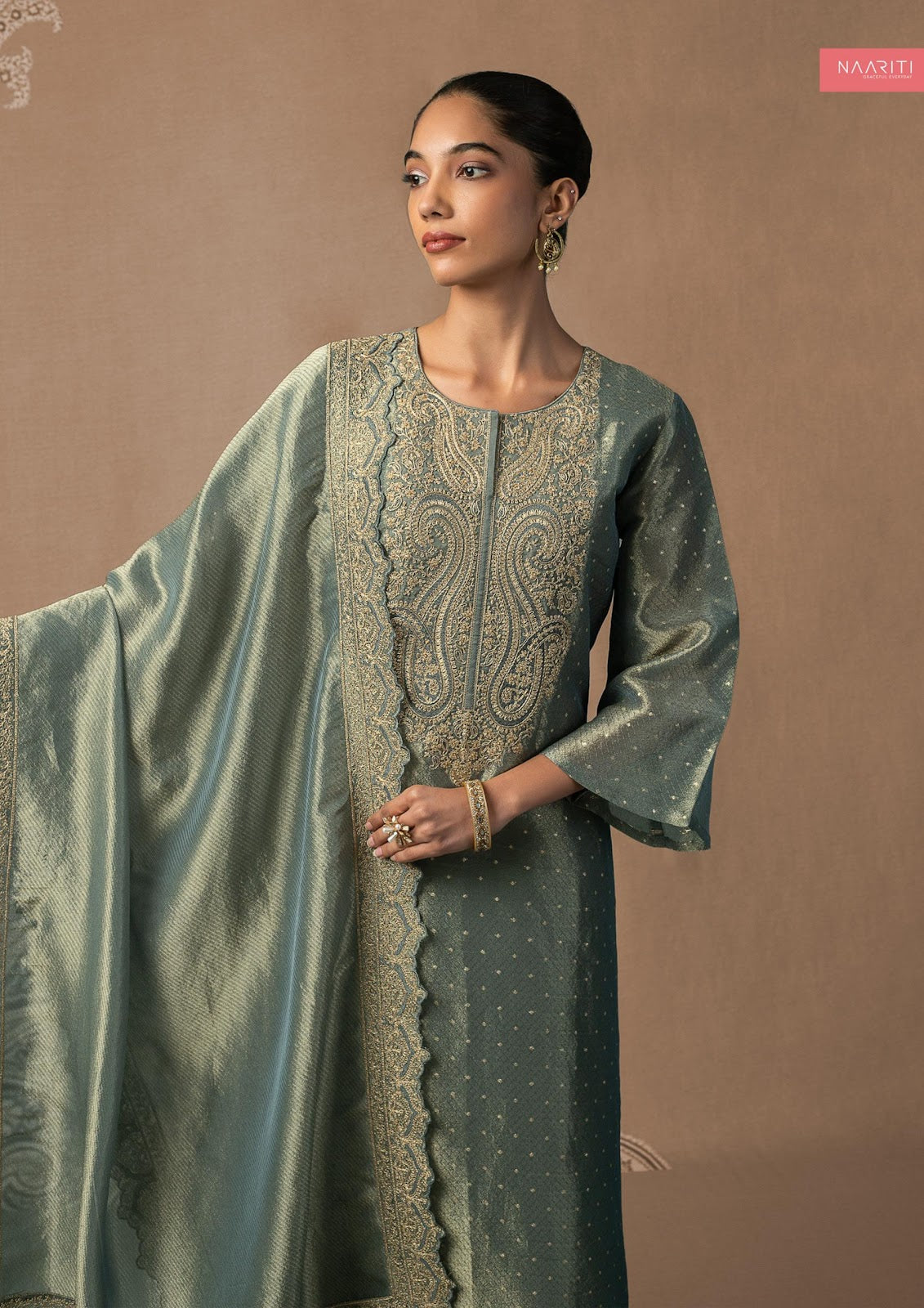 Manthan Naariti Tissue Silk Pant Style Suits Wholesale Price
