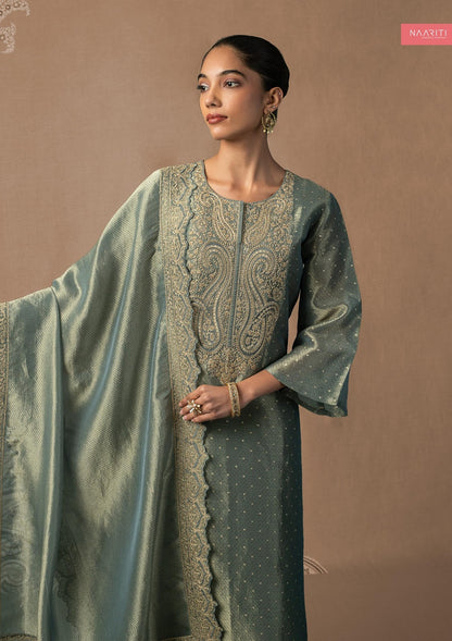 Manthan Naariti Tissue Silk Pant Style Suits Wholesale Price