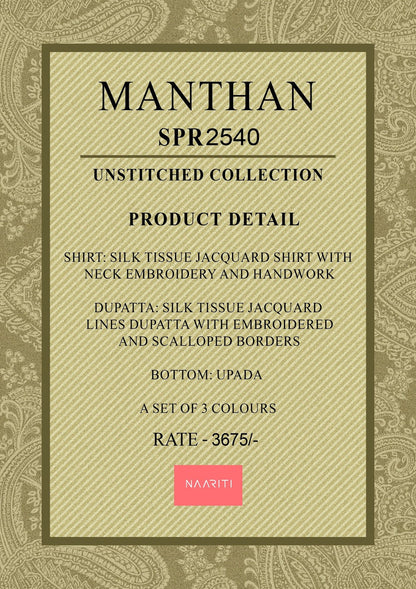 Manthan Naariti Tissue Silk Pant Style Suits Wholesale Price