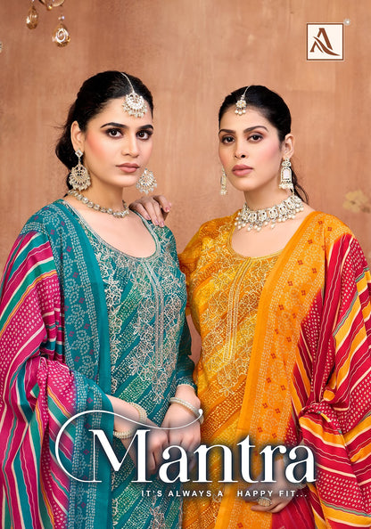 Mantra Alok Reyon Karachi Salwar Suits Wholesaler Ahmedabad