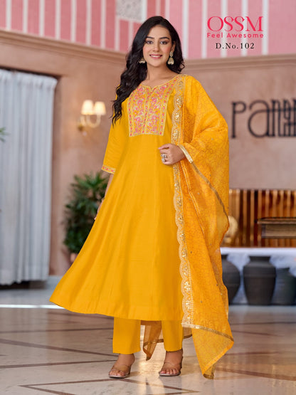 Mantra Ossm Roman Silk Readymade Anarkali Suits Wholesale Price