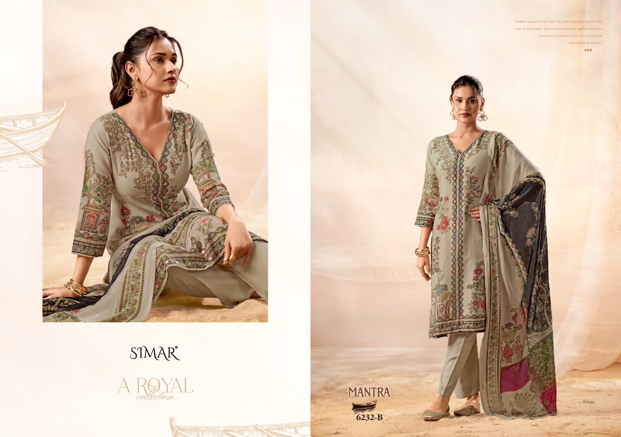 Mantra Simar Lawn Cotton Pakistani Salwar Suits Exporter
