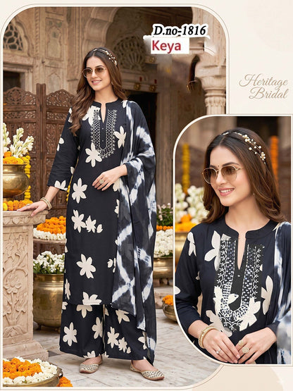 Manual Work 0509 Keya Rayon 18Kg Readymade Plazzo Style Suits Wholesale