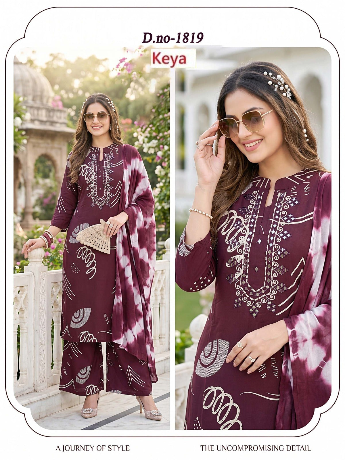 Manual Work 0509 Keya Rayon 18Kg Readymade Plazzo Style Suits Wholesale