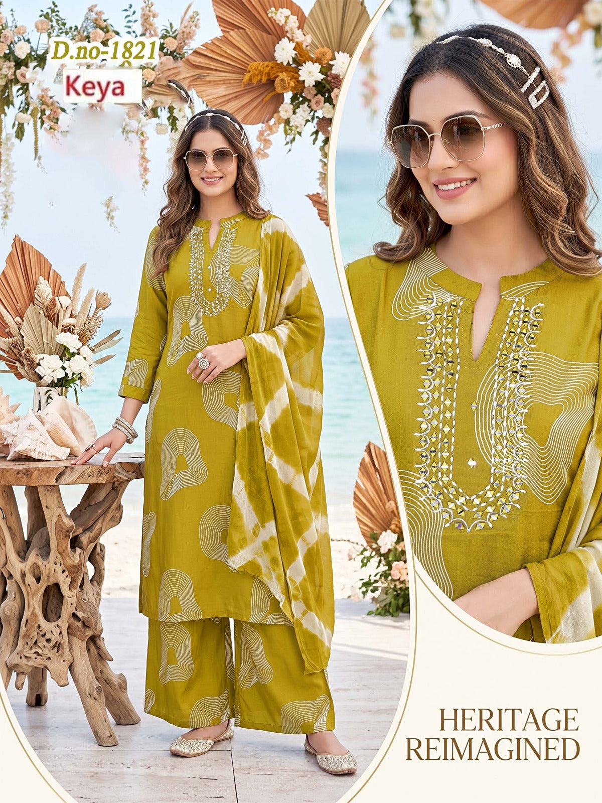Manual Work 0509 Keya Rayon 18Kg Readymade Plazzo Style Suits Wholesale