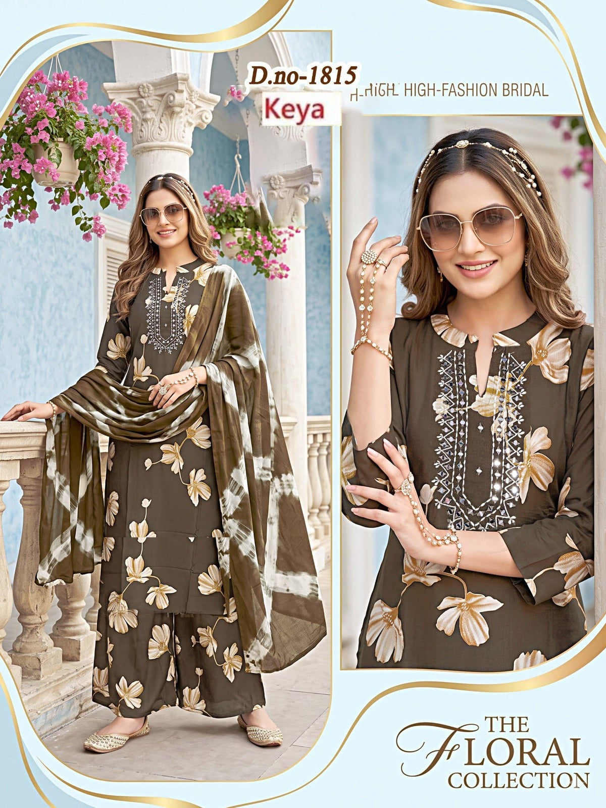 Manual Work 0509 Keya Rayon 18Kg Readymade Plazzo Style Suits Wholesale