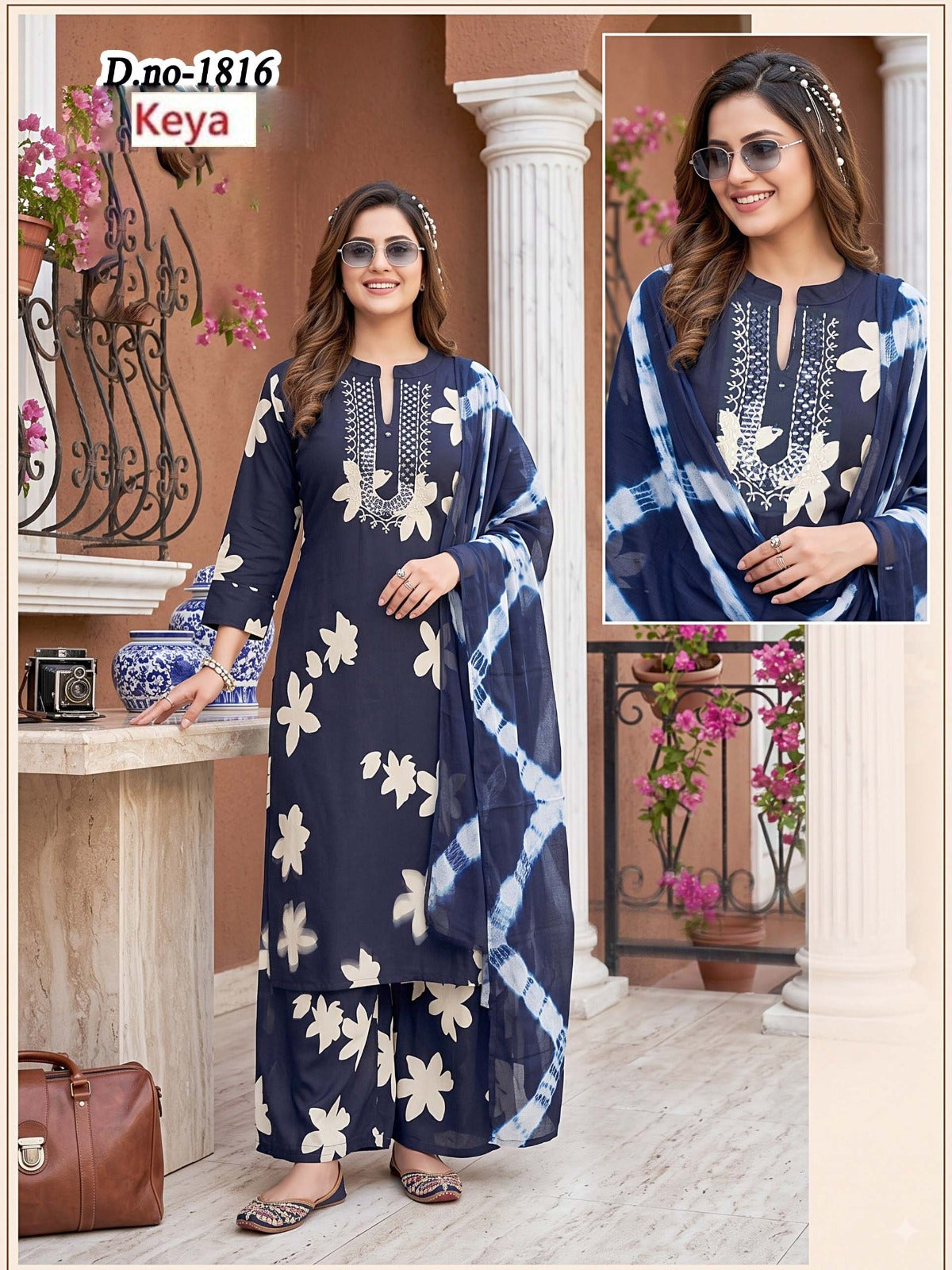 Manual Work 0509 Keya Rayon 18Kg Readymade Plazzo Style Suits Wholesale