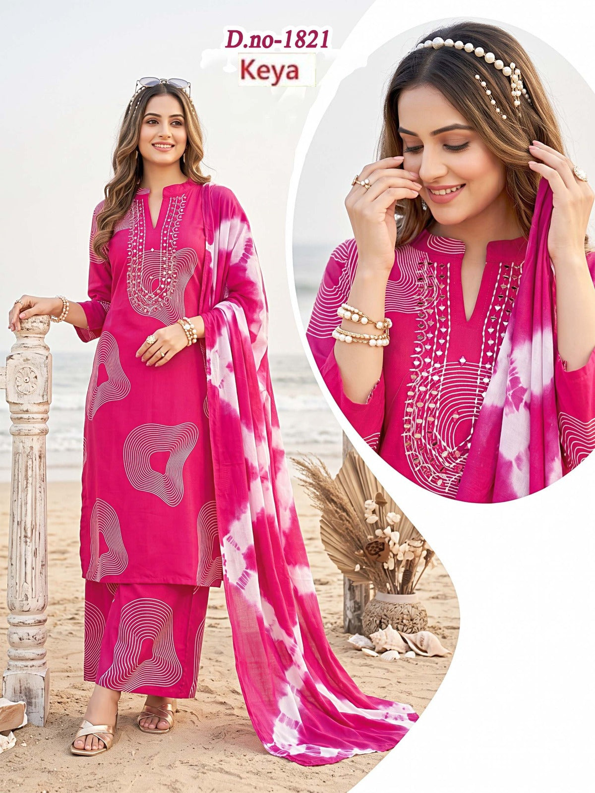 Manual Work 0509 Keya Rayon 18Kg Readymade Plazzo Style Suits Wholesale