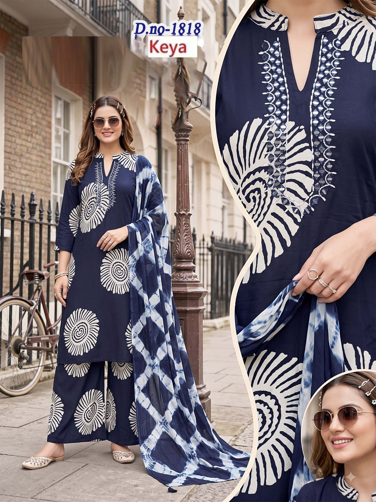 Manual Work 0509 Keya Rayon 18Kg Readymade Plazzo Style Suits Wholesale
