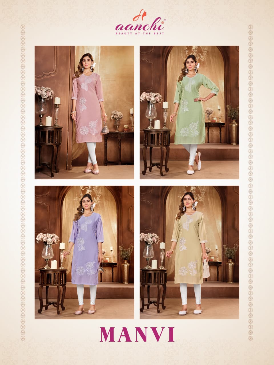 Manvi Aanchi Straight Cut Kurtis Exporter Gujarat