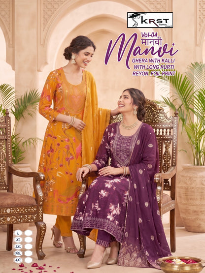 Manvi Krst Rayon 18Kg Readymade Anarkali Suits Supplier