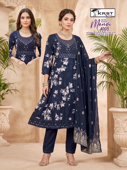 Manvi Krst Rayon 18Kg Readymade Anarkali Suits Supplier