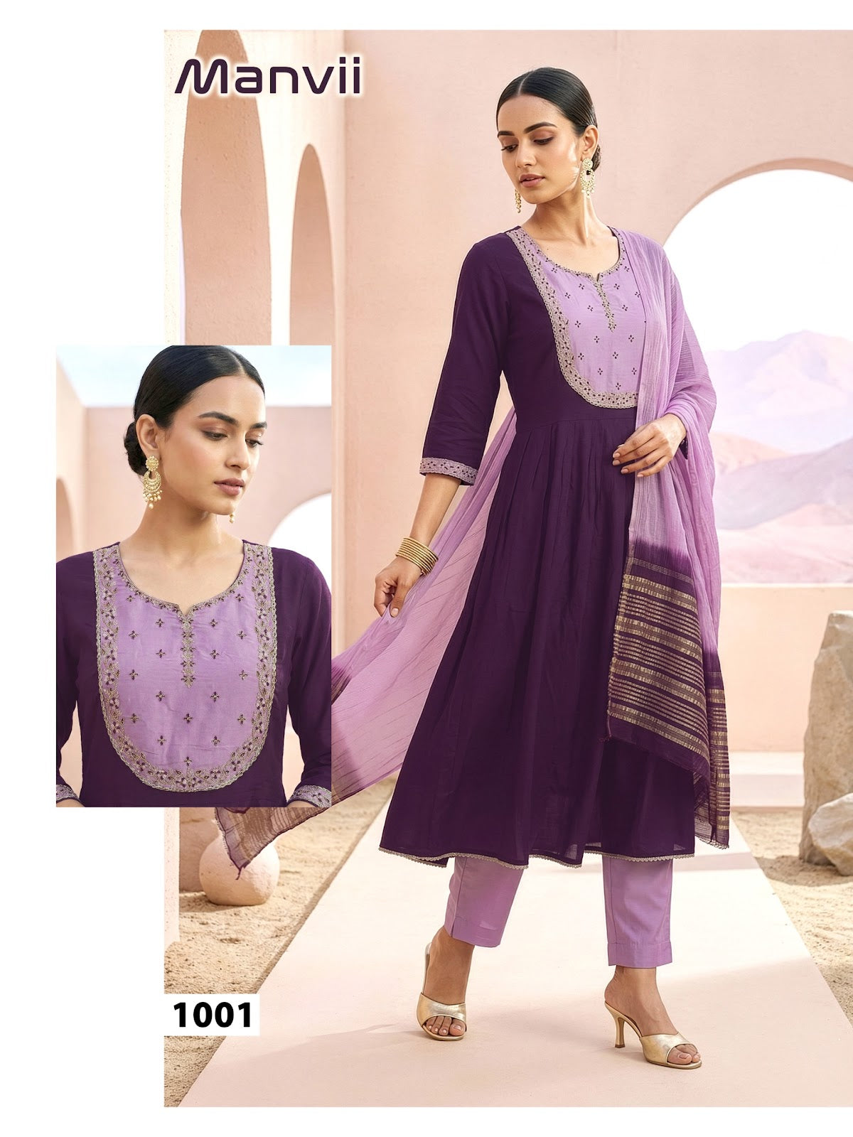 Manvi Malviken Roman Silk Readymade Anarkali Suits Manufacturer Gujarat