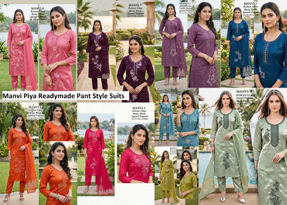 Manvi Piya Roman Readymade Pant Style Suits Exporter Gujarat