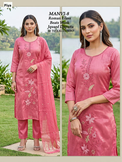 Manvi Piya Roman Readymade Pant Style Suits Exporter Gujarat