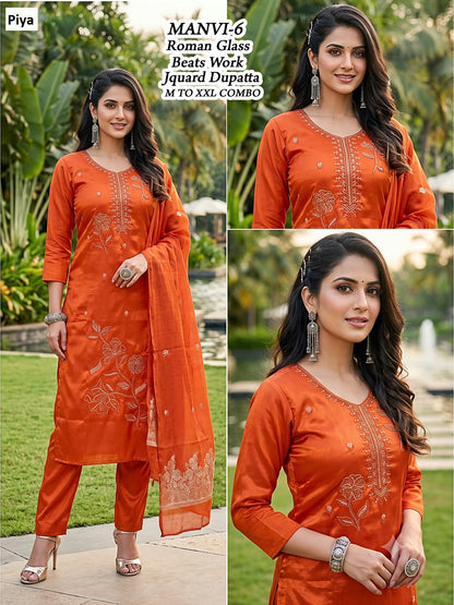 Manvi Piya Roman Readymade Pant Style Suits Exporter Gujarat