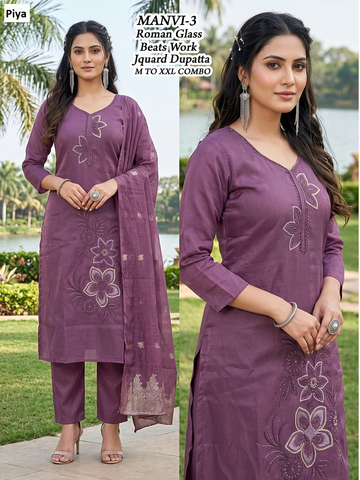 Manvi Piya Roman Readymade Pant Style Suits Exporter Gujarat