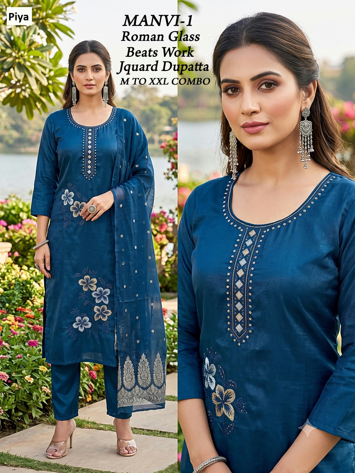Manvi Piya Roman Readymade Pant Style Suits Exporter Gujarat