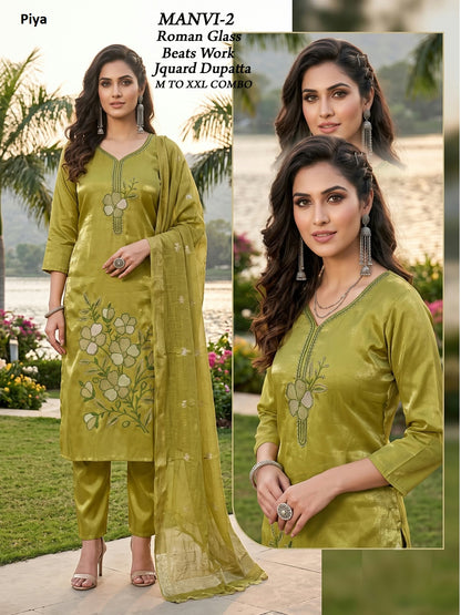 Manvi Piya Roman Readymade Pant Style Suits Exporter Gujarat