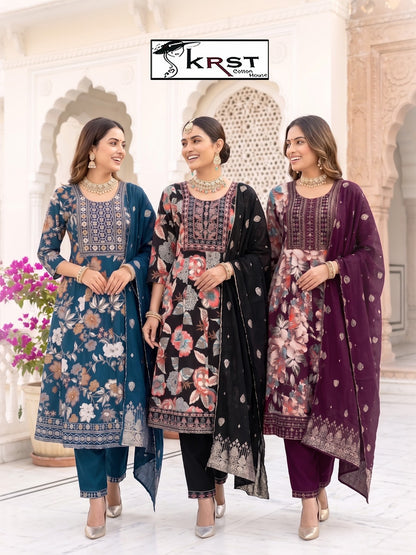 Manvi Vol 3 Krst Reyon 18Kg Readymade Anarkali Suits Supplier