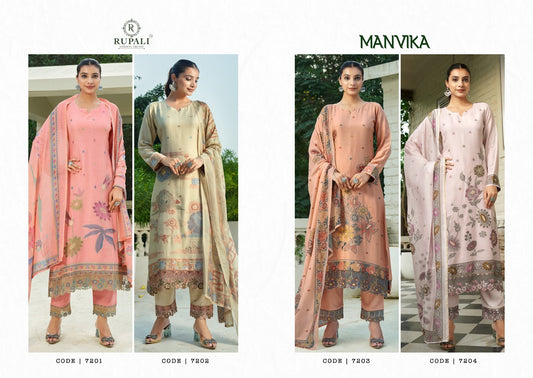 Manvika Rupali Muslin Pant Style Suits Supplier