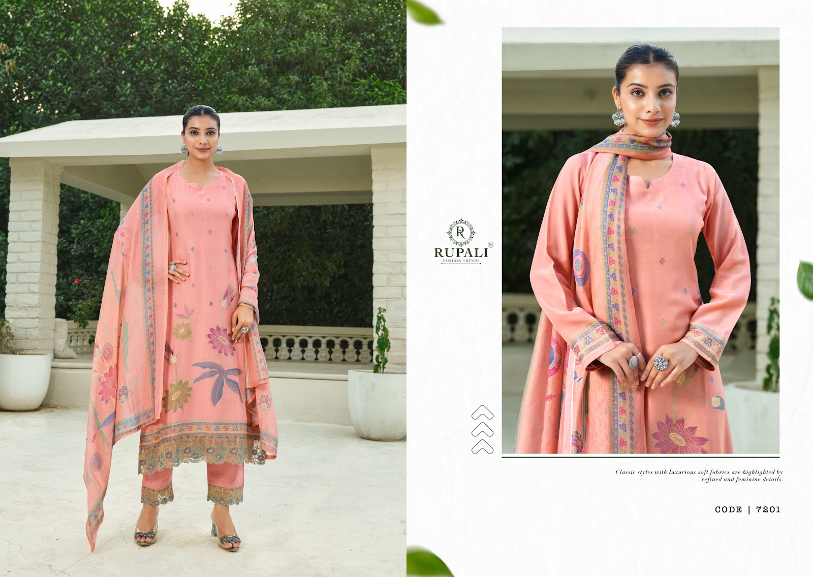 Manvika Rupali Muslin Pant Style Suits Supplier