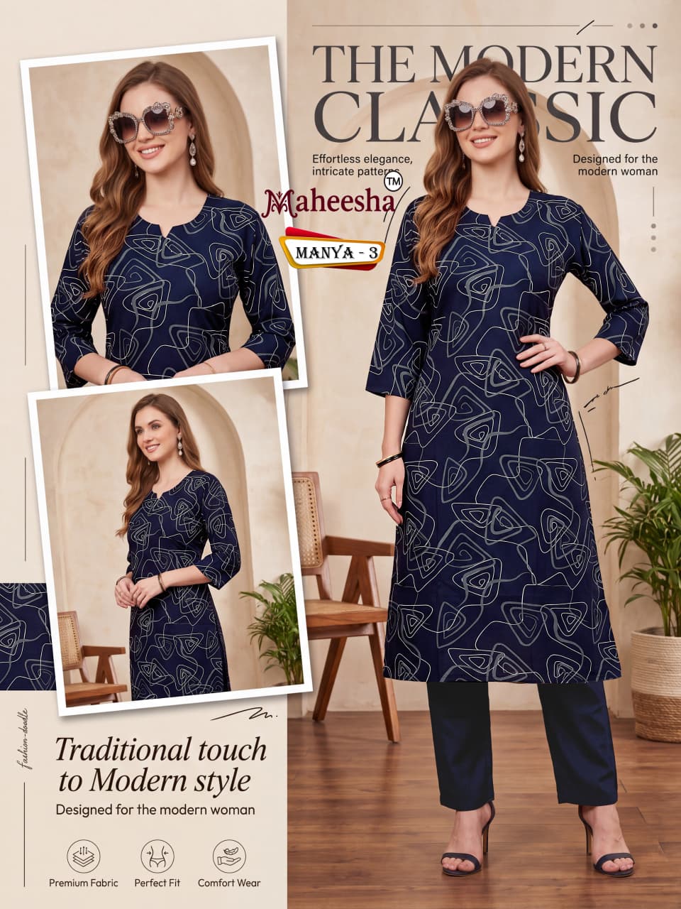 Manya Maheesha Rayon 22Kg Kurti Pant Set Manufacturer