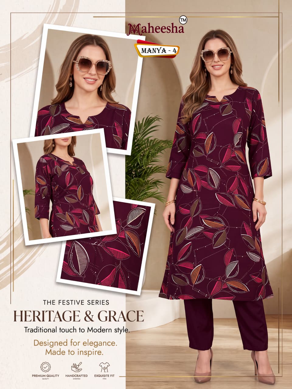 Manya Maheesha Rayon 22Kg Kurti Pant Set Manufacturer
