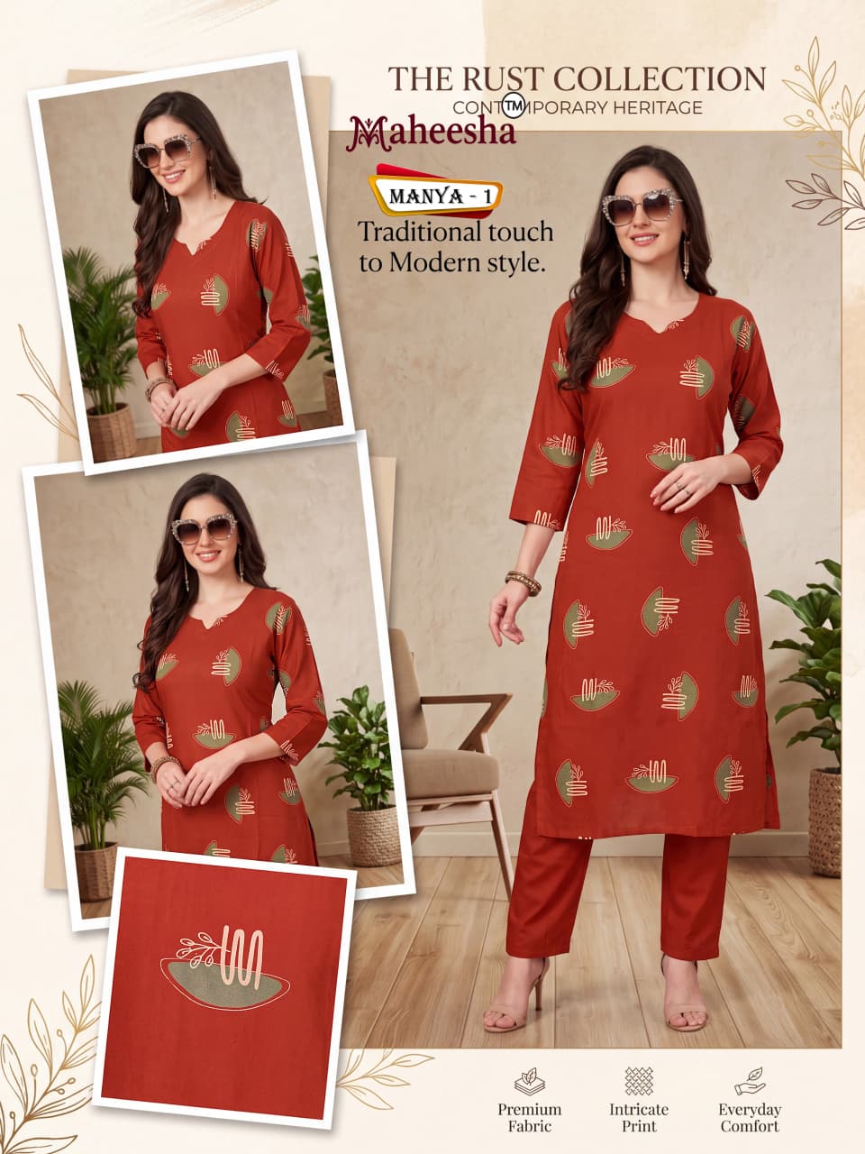 Manya Maheesha Rayon 22Kg Kurti Pant Set Manufacturer