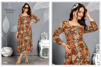 Manya Vol 1 Poonam Designer Rayon One Piece Exporter Ahmedabad