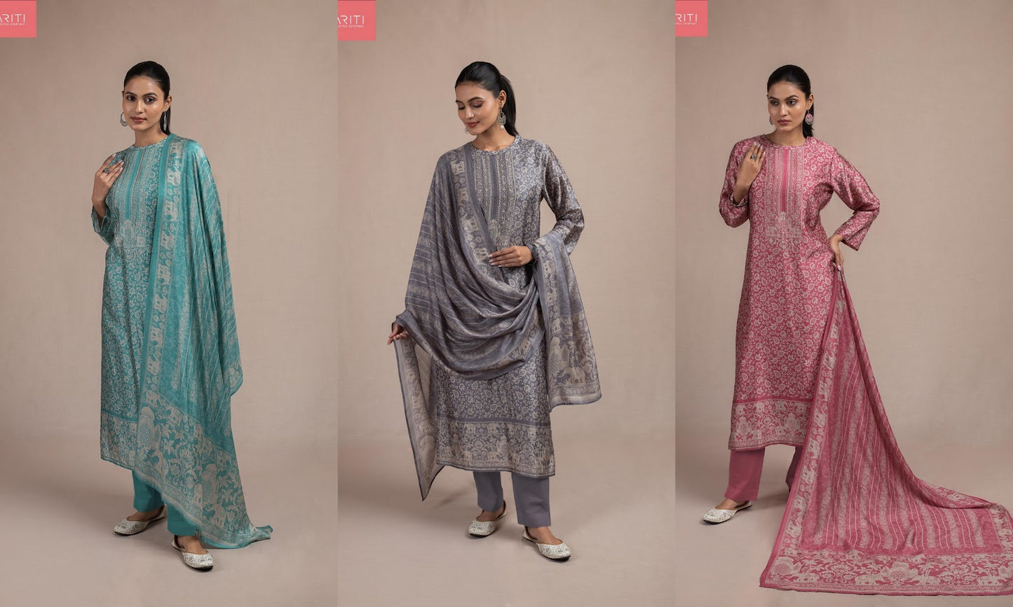 Manyaa Naariti Silk Pant Style Suits Exporter India