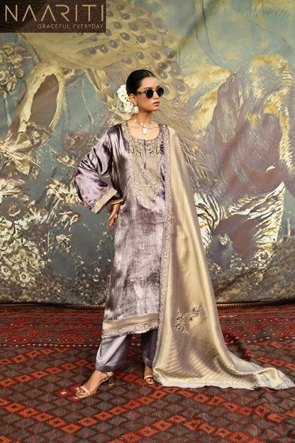 Manzah Naariti Velvet Suits Exporter India