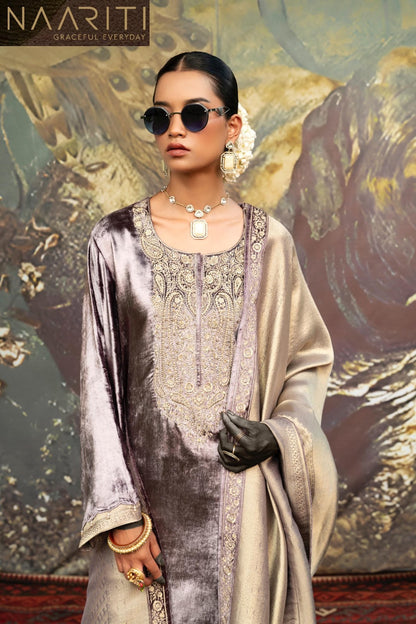 Manzah Naariti Velvet Suits Exporter India