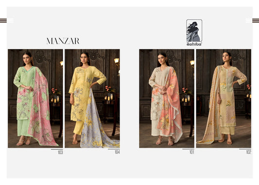 Manzar Sahiba Cotton Linen Plazzo Style Suits Exporter India