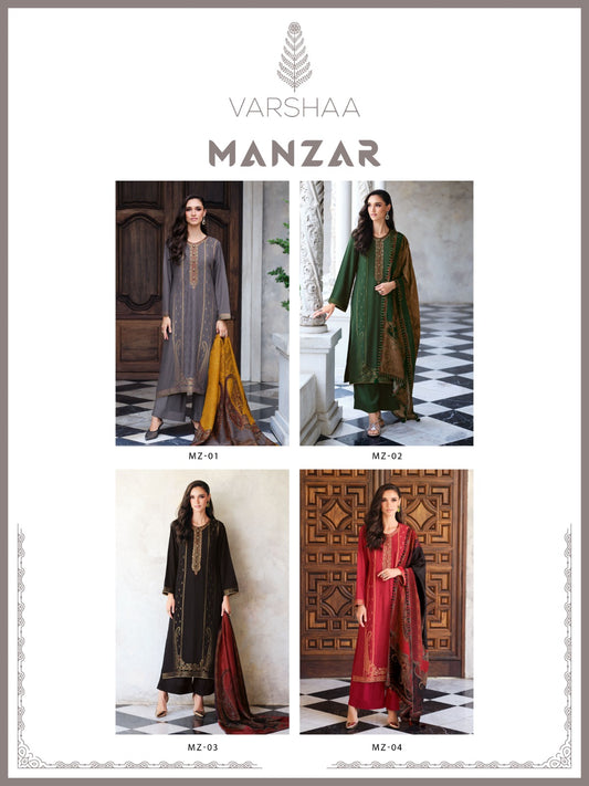 Manzar Varsha Fashions Viscose Pashmina Suits Wholesaler