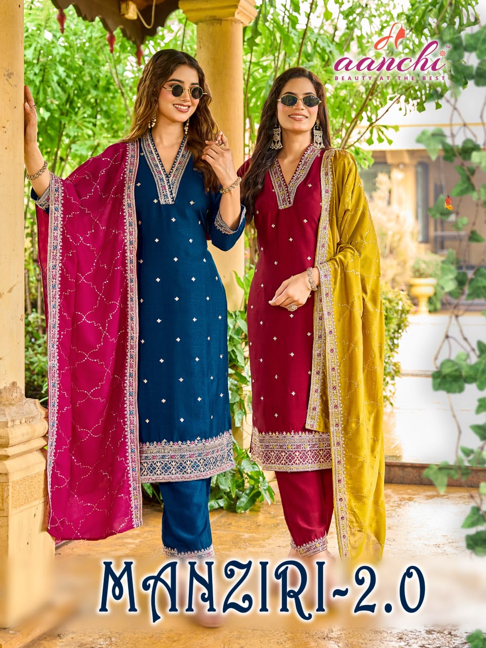 Manziri 2.0 Aanchi Vichitra Silk Readymade Pant Style Suits Wholesaler India