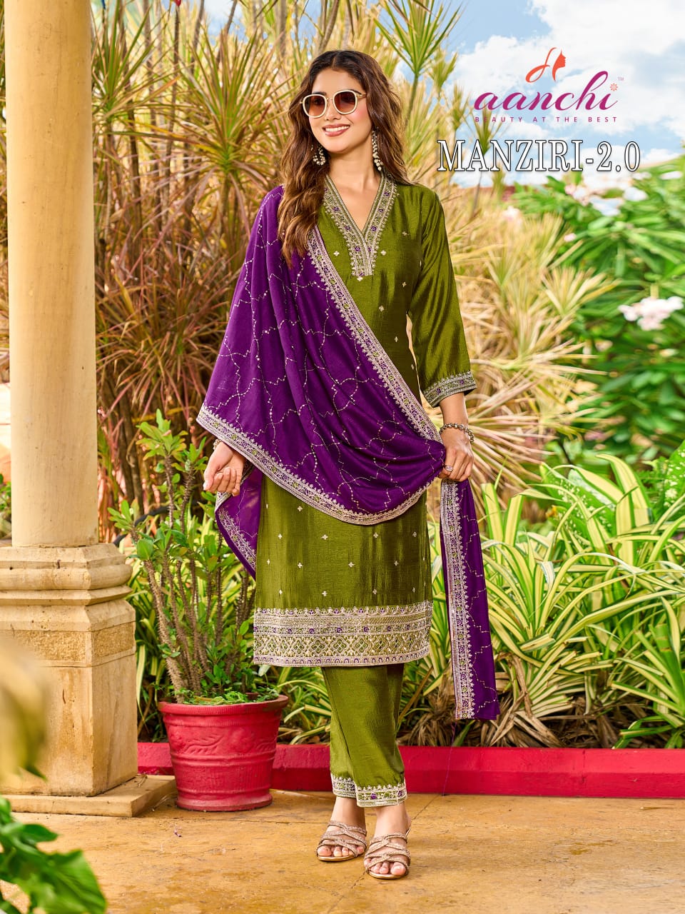 Manziri 2.0 Aanchi Vichitra Silk Readymade Pant Style Suits Wholesaler India