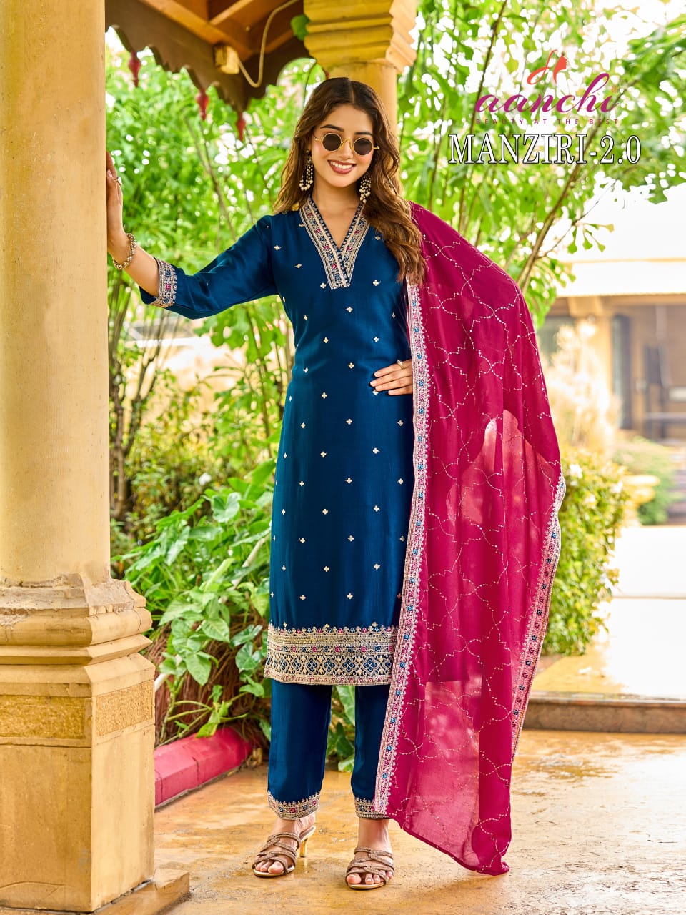 Manziri 2.0 Aanchi Vichitra Silk Readymade Pant Style Suits Wholesaler India
