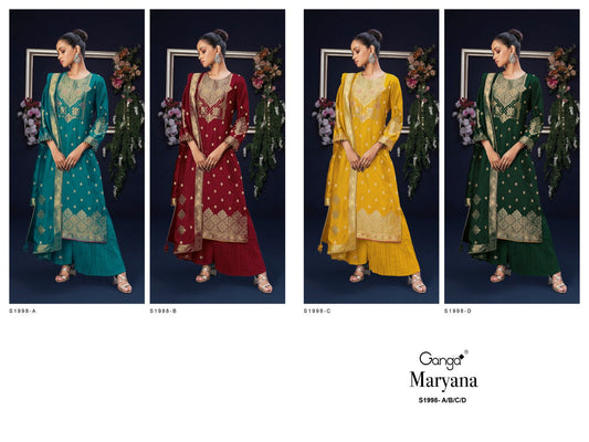 Marana 1998 Ganga Silk Jacquard Plazzo Style Suits Manufacturer