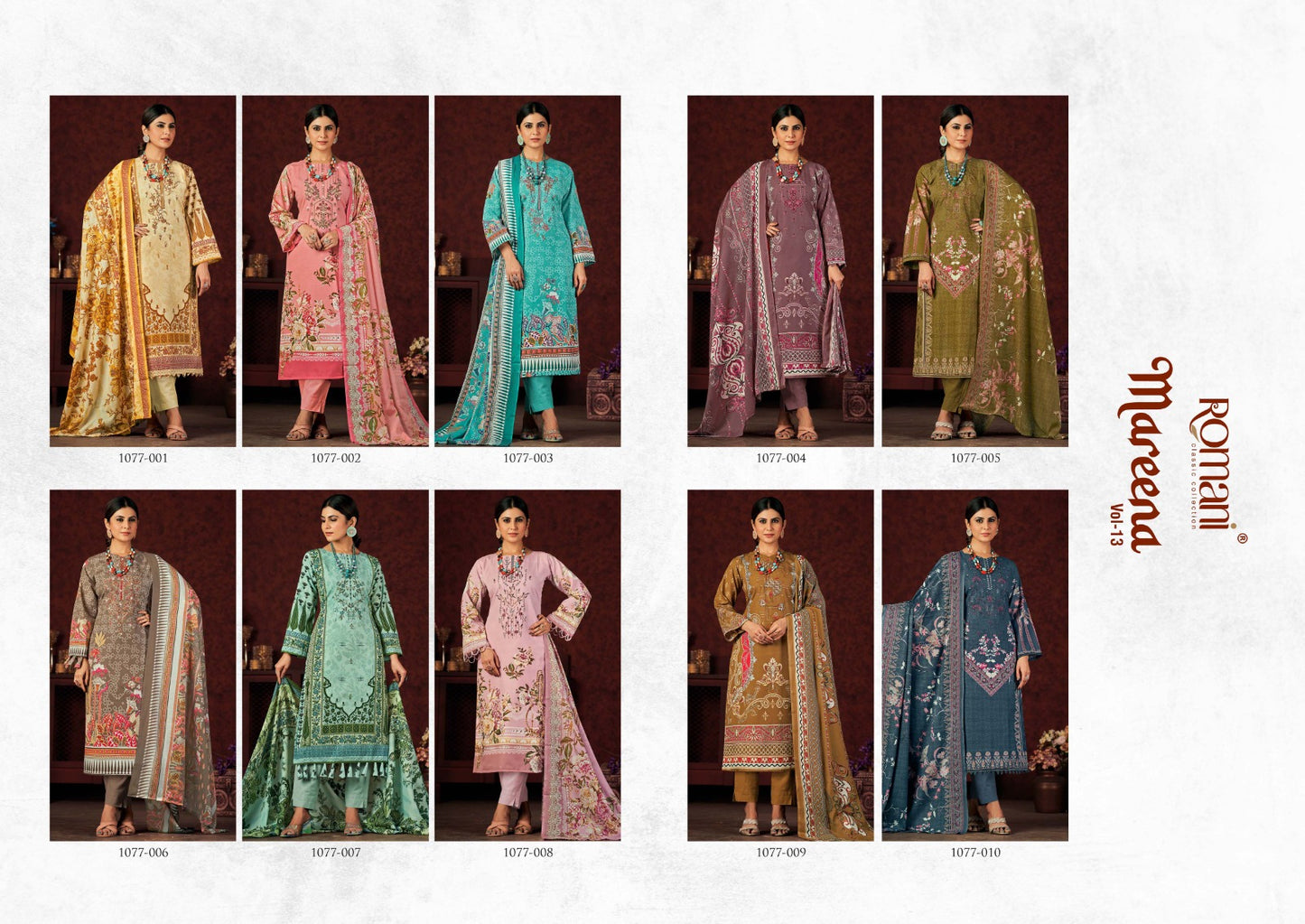 Mareena Vol 13 Romani Cotton Karachi Salwar Suits Manufacturer