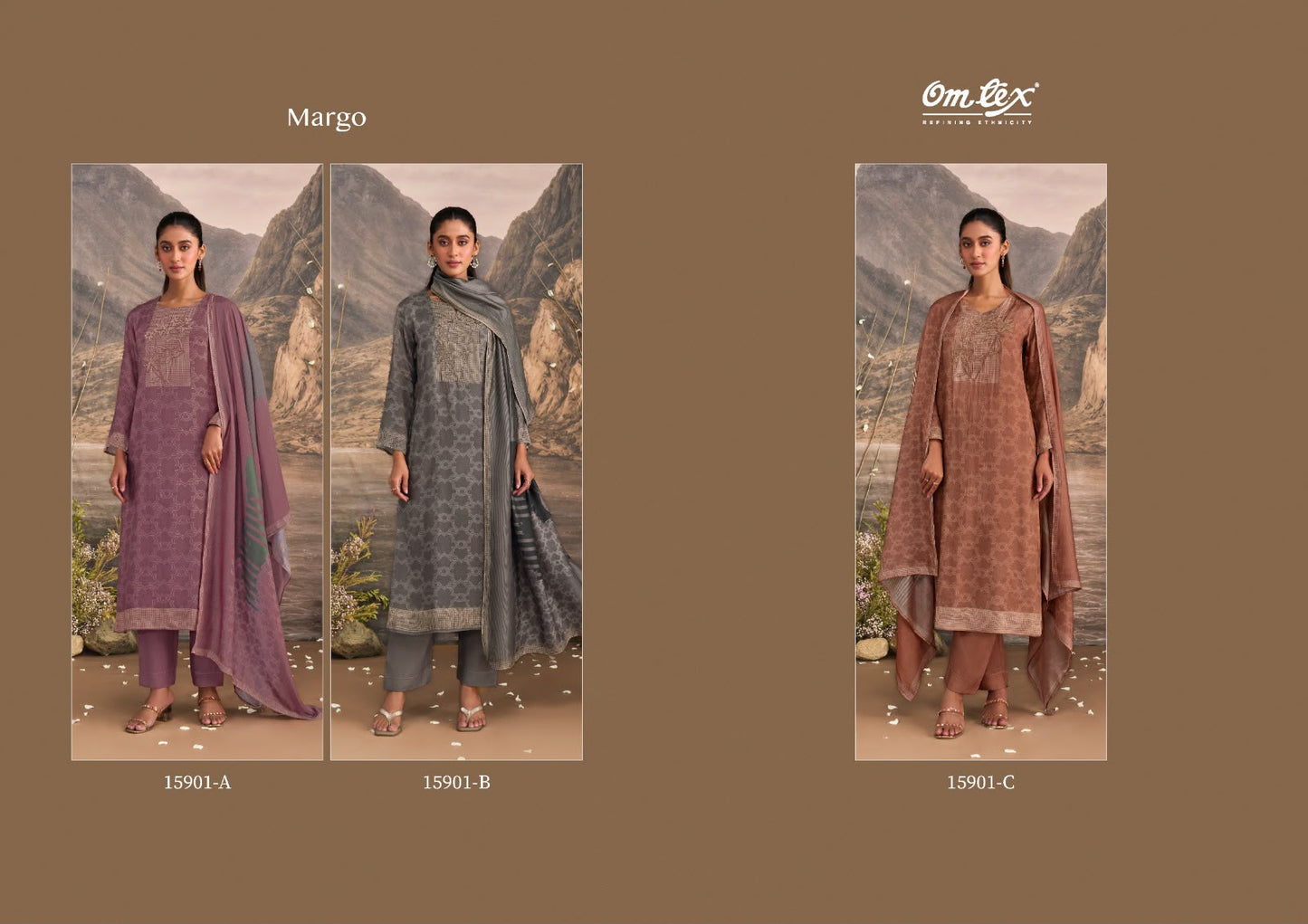 Margo Omtex Muslin Silk Pant Style Suits Supplier Ahmedabad