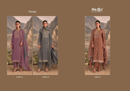 Margo Omtex Muslin Silk Pant Style Suits Supplier Ahmedabad
