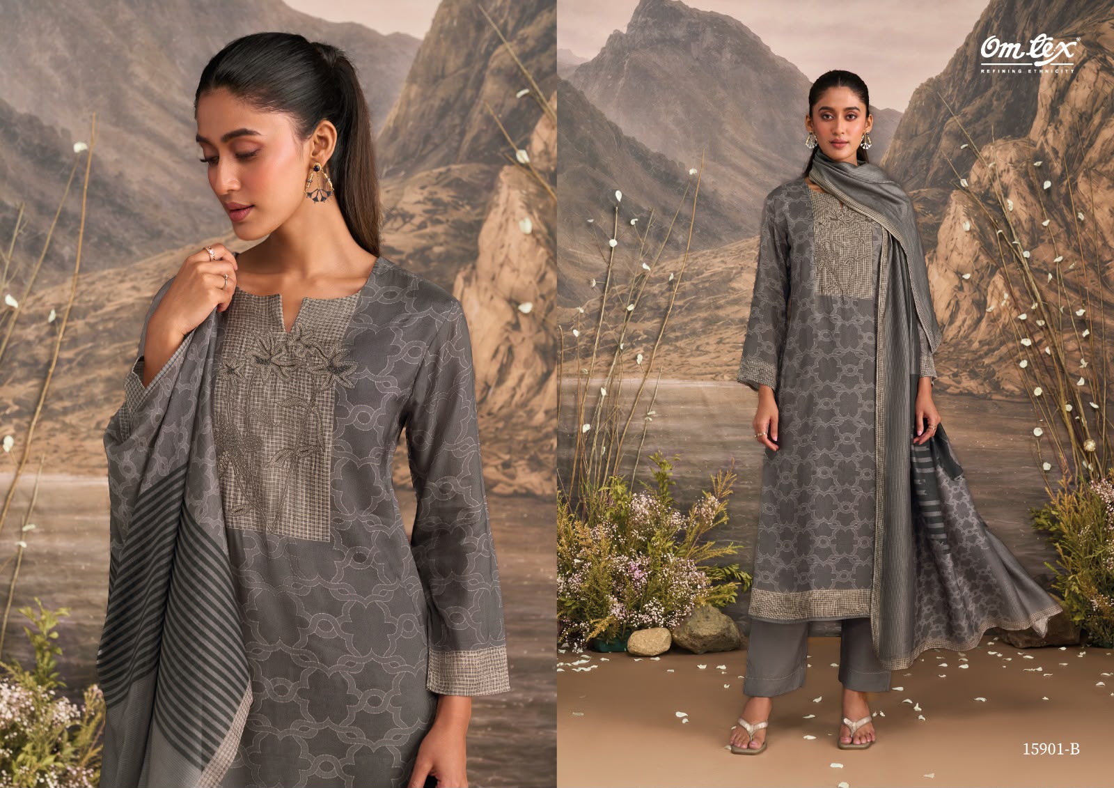 Margo Omtex Muslin Silk Pant Style Suits Supplier Ahmedabad