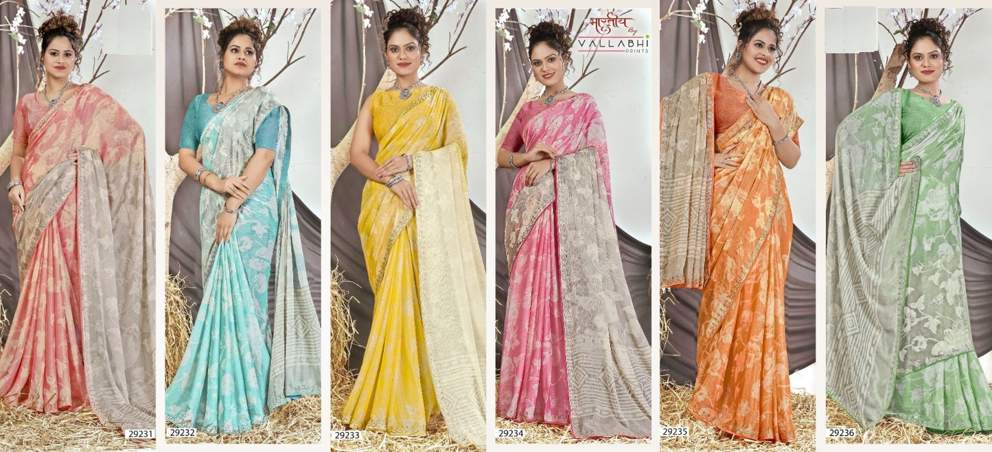 Margo Vallabhi Prints Brasso Sarees Wholesale