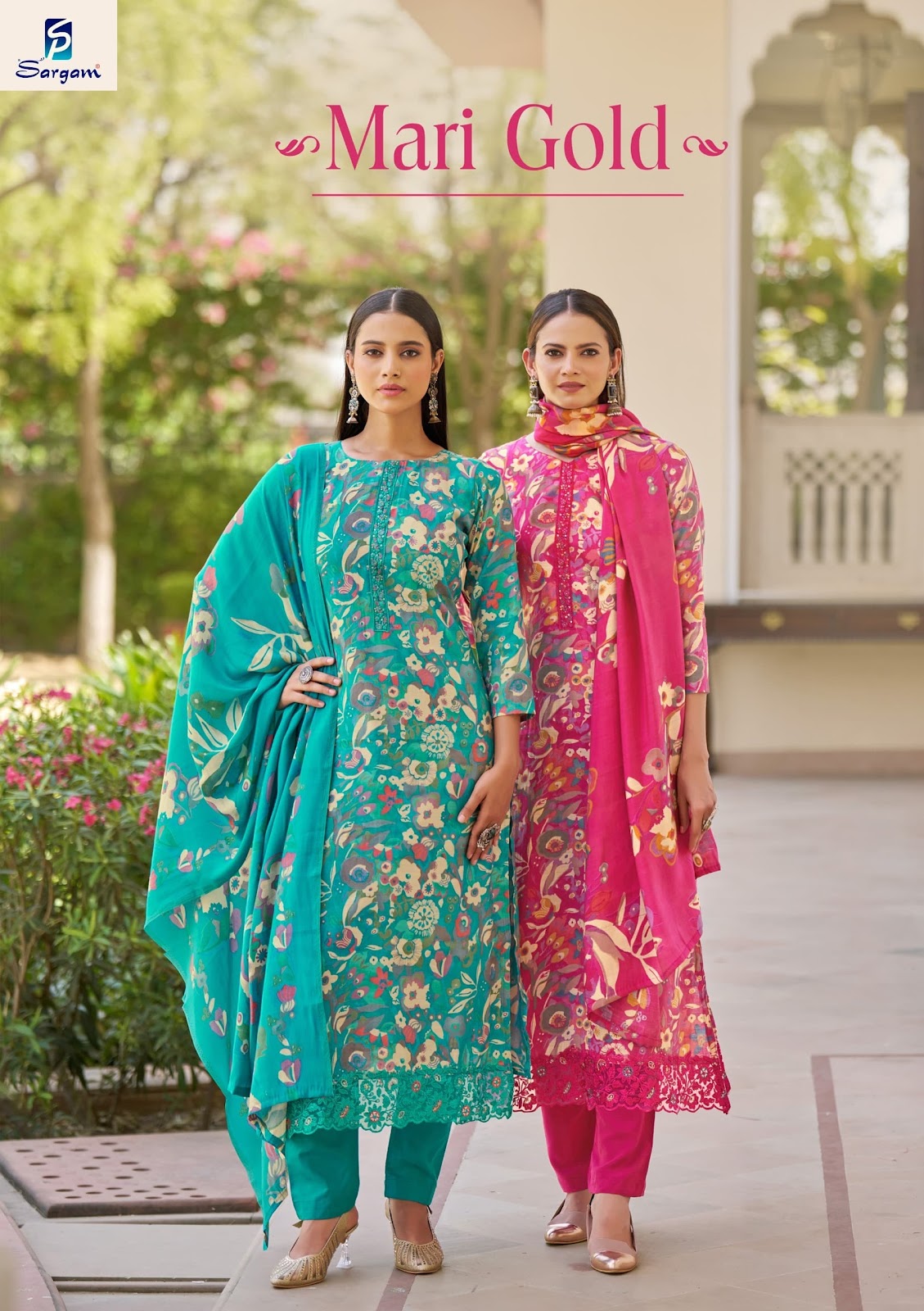 Mari Gold Sargam Prints Viscose Modal Pant Style Suits Manufacturer