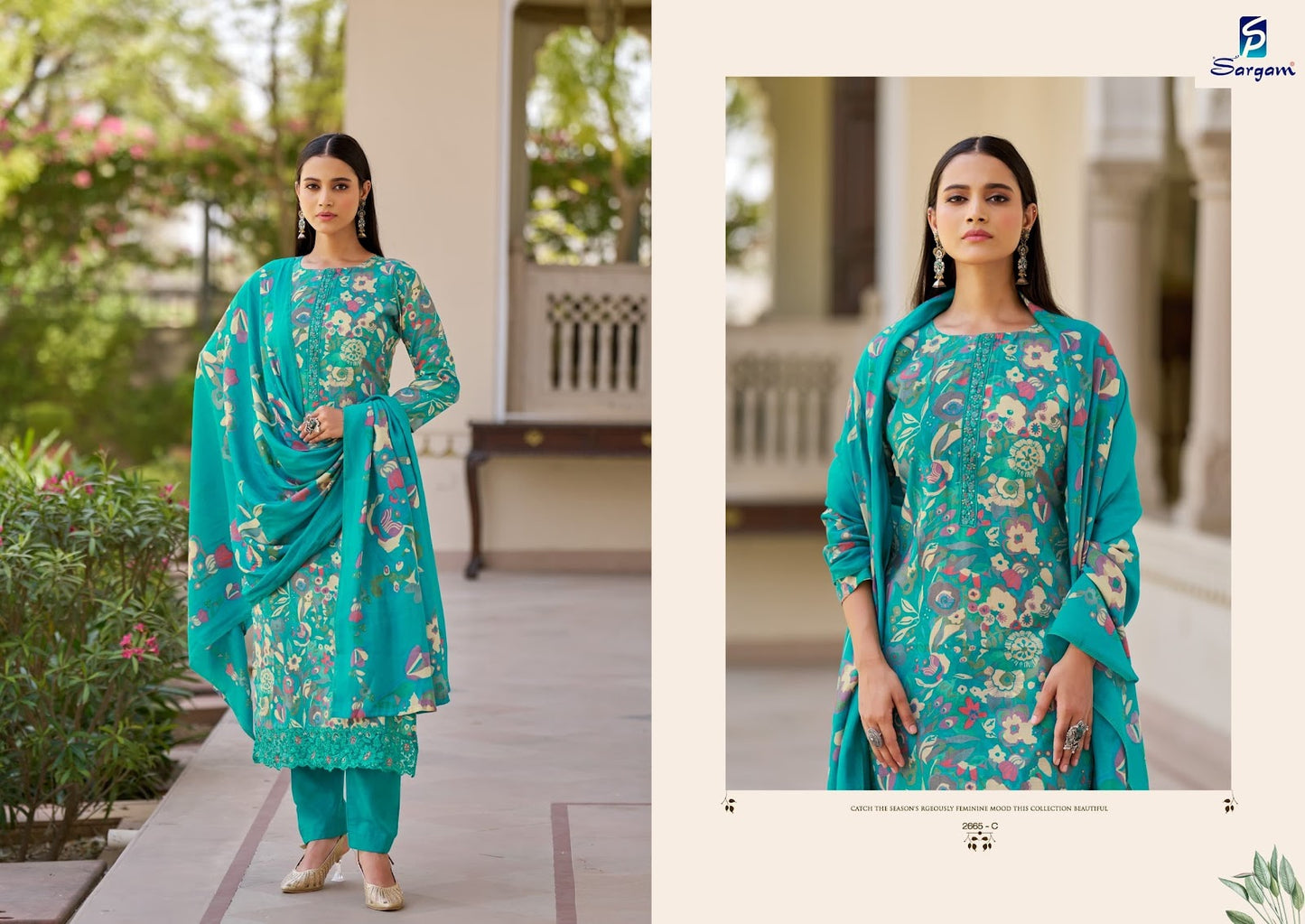 Mari Gold Sargam Prints Viscose Modal Pant Style Suits Manufacturer