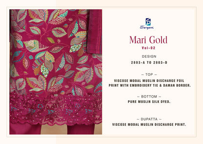 Mari Gold Vol 2 Sargam Prints Viscose Modal Pant Style Suits Wholesale Price